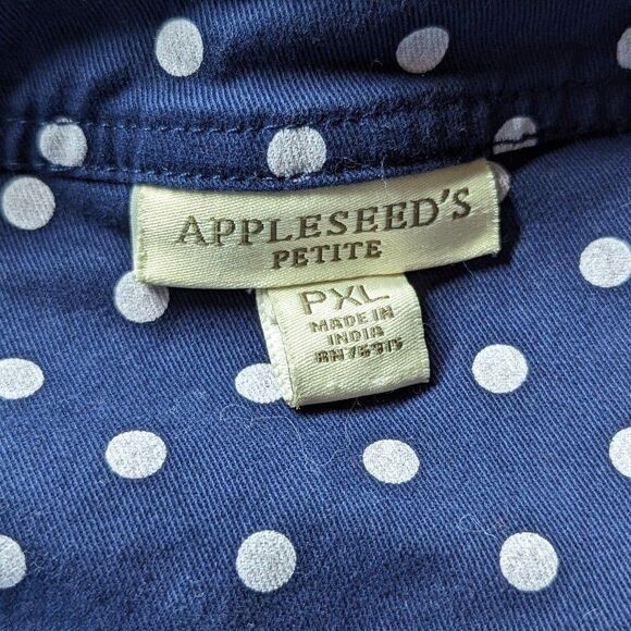 Vintage Appleseed's Petite PXL Blue Polkadot Button Jacket - Picture 7 of 7